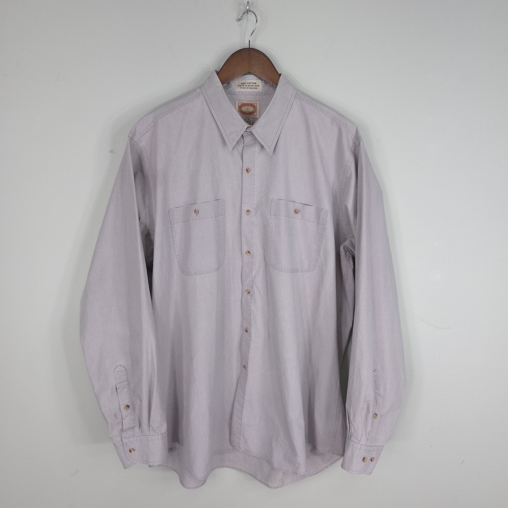 Vintage Banana Republic Shirt Mens XL Purple Cotton Button Up Mill Valley HK